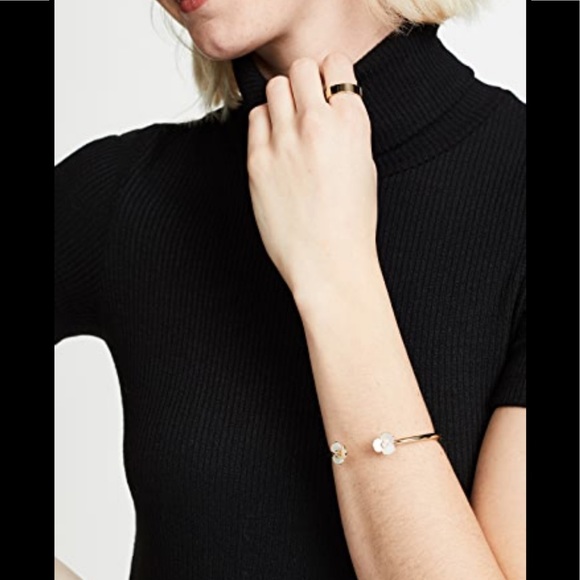 NEW KATE SPADE DISCO PANSY PEARL HINGE BRACELET - Picture 6 of 7